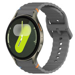 Bracelet de montre en silicone à grain ondulé cousu avec libération rapide, pour Samsung Galaxy Watch FE 40mm, pour Samsung Galaxy Watch 7 44mm, pour Samsung Galaxy Watch 7 40mm, pour Samsung Galaxy Watch 6 Classic 47mm