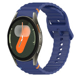 Bracelet de montre en silicone à grain ondulé cousu avec libération rapide, pour Samsung Galaxy Watch FE 40mm, pour Samsung Galaxy Watch 7 44mm, pour Samsung Galaxy Watch 7 40mm, pour Samsung Galaxy Watch 6 Classic 47mm