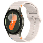 Bracelet de montre en silicone à grain ondulé cousu avec libération rapide, pour Samsung Galaxy Watch FE 40mm, pour Samsung Galaxy Watch 7 44mm, pour Samsung Galaxy Watch 7 40mm, pour Samsung Galaxy Watch 6 Classic 47mm