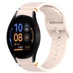 Bracelet de montre en silicone à grain ondulé cousu avec libération rapide, pour Samsung Galaxy Watch FE 40mm, pour Samsung Galaxy Watch 7 44mm, pour Samsung Galaxy Watch 7 40mm, pour Samsung Galaxy Watch 6 Classic 47mm