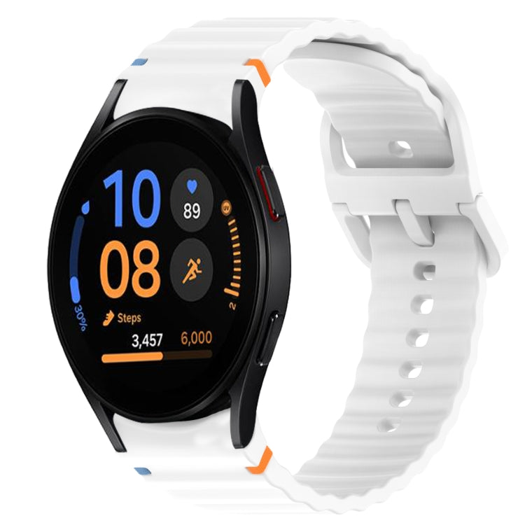 Bracelet de montre en silicone à grain ondulé cousu avec libération rapide, pour Samsung Galaxy Watch FE 40mm, pour Samsung Galaxy Watch 7 44mm, pour Samsung Galaxy Watch 7 40mm, pour Samsung Galaxy Watch 6 Classic 47mm