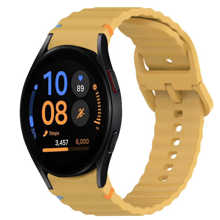 Bracelet de montre en silicone à grain ondulé cousu avec libération rapide, pour Samsung Galaxy Watch FE 40mm, pour Samsung Galaxy Watch 7 44mm, pour Samsung Galaxy Watch 7 40mm, pour Samsung Galaxy Watch 6 Classic 47mm
