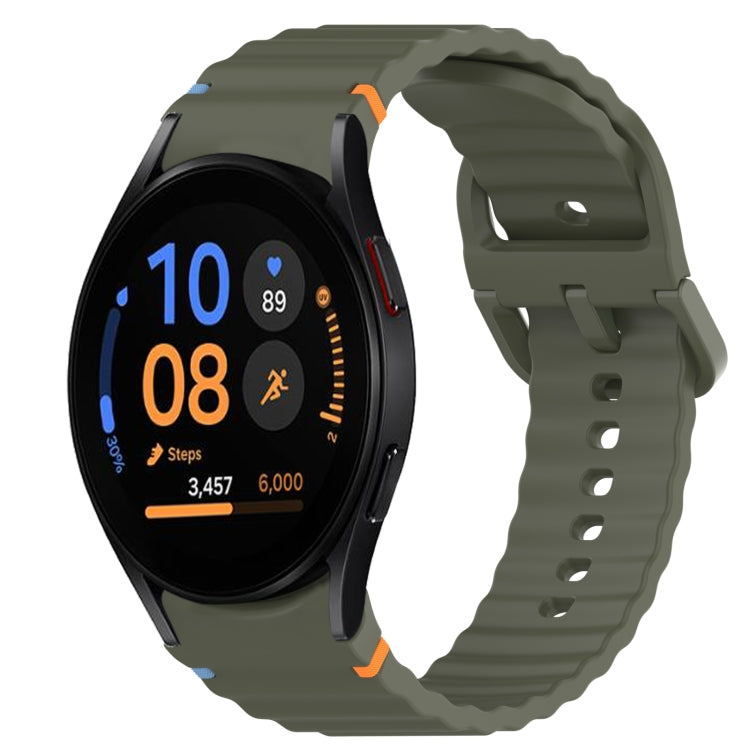 Bracelet de montre en silicone à grain ondulé cousu avec libération rapide, pour Samsung Galaxy Watch FE 40mm, pour Samsung Galaxy Watch 7 44mm, pour Samsung Galaxy Watch 7 40mm, pour Samsung Galaxy Watch 6 Classic 47mm