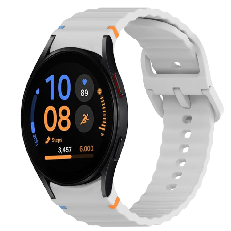 Bracelet de montre en silicone à grain ondulé cousu avec libération rapide, pour Samsung Galaxy Watch FE 40mm, pour Samsung Galaxy Watch 7 44mm, pour Samsung Galaxy Watch 7 40mm, pour Samsung Galaxy Watch 6 Classic 47mm