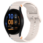 Bracelet de montre en silicone à grain ondulé cousu avec libération rapide, pour Samsung Galaxy Watch FE 40mm, pour Samsung Galaxy Watch 7 44mm, pour Samsung Galaxy Watch 7 40mm, pour Samsung Galaxy Watch 6 Classic 47mm