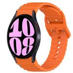 Bracelet de montre en silicone à grain ondulé cousu avec libération rapide, pour Samsung Galaxy Watch 6 44mm, pour Samsung Galaxy Watch 6 40mm, pour Samsung Galaxy Watch 6 Classic 43mm, pour Samsung Galaxy Watch 5 Pro Golf Edition