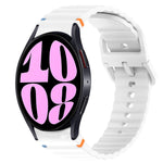 Bracelet de montre en silicone à grain ondulé cousu avec libération rapide, pour Samsung Galaxy Watch 6 44mm, pour Samsung Galaxy Watch 6 40mm, pour Samsung Galaxy Watch 6 Classic 43mm, pour Samsung Galaxy Watch 5 Pro Golf Edition