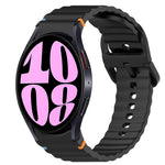Bracelet de montre en silicone à grain ondulé cousu avec libération rapide, pour Samsung Galaxy Watch 6 44mm, pour Samsung Galaxy Watch 6 40mm, pour Samsung Galaxy Watch 6 Classic 43mm, pour Samsung Galaxy Watch 5 Pro Golf Edition