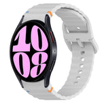Bracelet de montre en silicone à grain ondulé cousu avec libération rapide, pour Samsung Galaxy Watch 6 44mm, pour Samsung Galaxy Watch 6 40mm, pour Samsung Galaxy Watch 6 Classic 43mm, pour Samsung Galaxy Watch 5 Pro Golf Edition