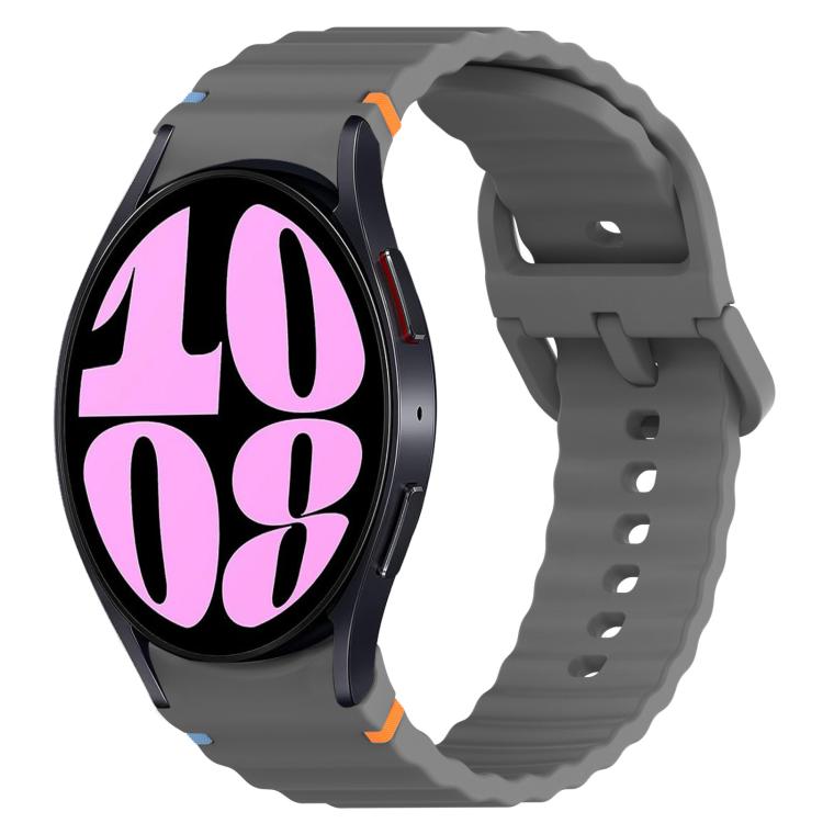 Bracelet de montre en silicone à grain ondulé cousu avec libération rapide, pour Samsung Galaxy Watch 6 44mm, pour Samsung Galaxy Watch 6 40mm, pour Samsung Galaxy Watch 6 Classic 43mm, pour Samsung Galaxy Watch 5 Pro Golf Edition