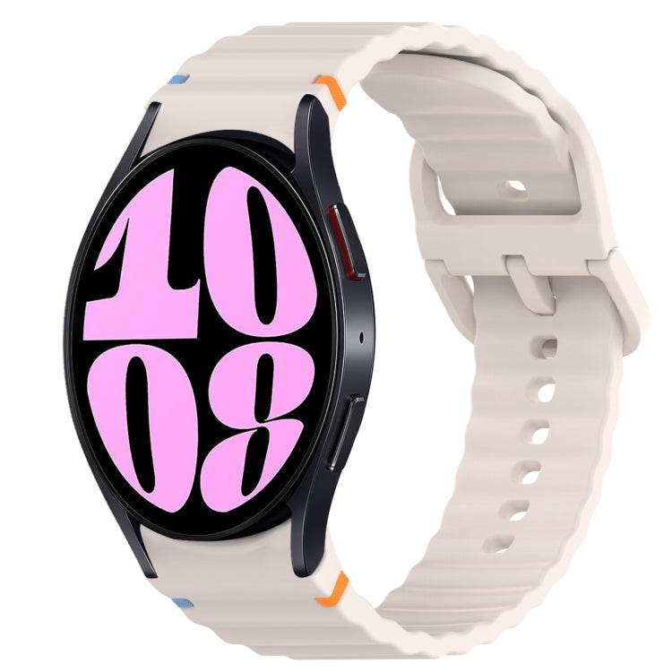 Bracelet de montre en silicone à grain ondulé cousu avec libération rapide, pour Samsung Galaxy Watch 6 44mm, pour Samsung Galaxy Watch 6 40mm, pour Samsung Galaxy Watch 6 Classic 43mm, pour Samsung Galaxy Watch 5 Pro Golf Edition