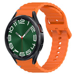 Bracelet de montre en silicone à grain ondulé cousu avec libération rapide, pour Samsung Galaxy Watch FE 40mm, pour Samsung Galaxy Watch 7 44mm, pour Samsung Galaxy Watch 7 40mm, pour Samsung Galaxy Watch 6 Classic 47mm