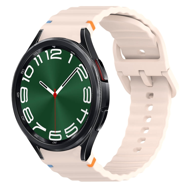 Bracelet de montre en silicone à grain ondulé cousu avec libération rapide, pour Samsung Galaxy Watch FE 40mm, pour Samsung Galaxy Watch 7 44mm, pour Samsung Galaxy Watch 7 40mm, pour Samsung Galaxy Watch 6 Classic 47mm