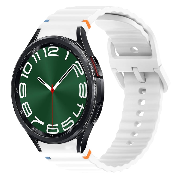Bracelet de montre en silicone à grain ondulé cousu avec libération rapide, pour Samsung Galaxy Watch FE 40mm, pour Samsung Galaxy Watch 7 44mm, pour Samsung Galaxy Watch 7 40mm, pour Samsung Galaxy Watch 6 Classic 47mm