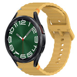 Bracelet de montre en silicone à grain ondulé cousu avec libération rapide, pour Samsung Galaxy Watch FE 40mm, pour Samsung Galaxy Watch 7 44mm, pour Samsung Galaxy Watch 7 40mm, pour Samsung Galaxy Watch 6 Classic 47mm