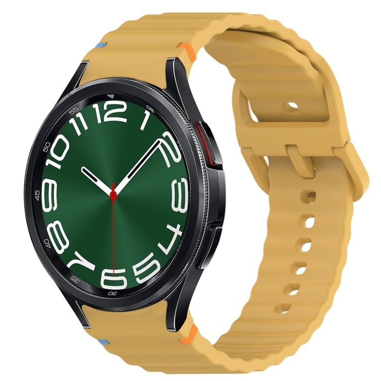 Bracelet de montre en silicone à grain ondulé cousu avec libération rapide, pour Samsung Galaxy Watch FE 40mm, pour Samsung Galaxy Watch 7 44mm, pour Samsung Galaxy Watch 7 40mm, pour Samsung Galaxy Watch 6 Classic 47mm