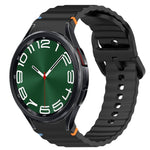 Bracelet de montre en silicone à grain ondulé cousu avec libération rapide, pour Samsung Galaxy Watch FE 40mm, pour Samsung Galaxy Watch 7 44mm, pour Samsung Galaxy Watch 7 40mm, pour Samsung Galaxy Watch 6 Classic 47mm