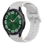Bracelet de montre en silicone à grain ondulé cousu avec libération rapide, pour Samsung Galaxy Watch FE 40mm, pour Samsung Galaxy Watch 7 44mm, pour Samsung Galaxy Watch 7 40mm, pour Samsung Galaxy Watch 6 Classic 47mm