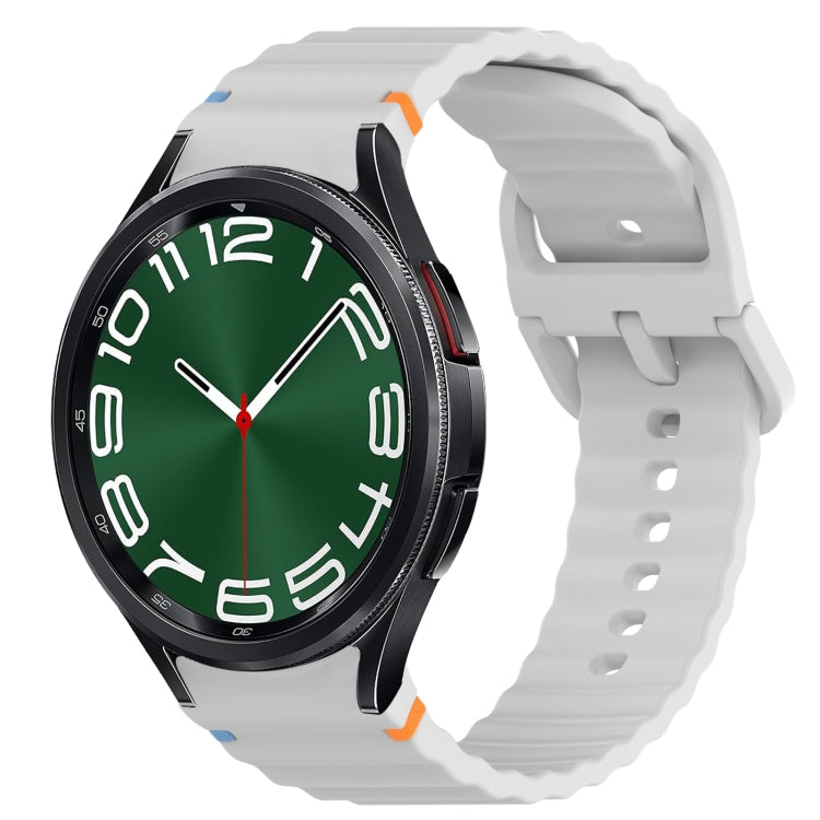 Bracelet de montre en silicone à grain ondulé cousu avec libération rapide, pour Samsung Galaxy Watch FE 40mm, pour Samsung Galaxy Watch 7 44mm, pour Samsung Galaxy Watch 7 40mm, pour Samsung Galaxy Watch 6 Classic 47mm