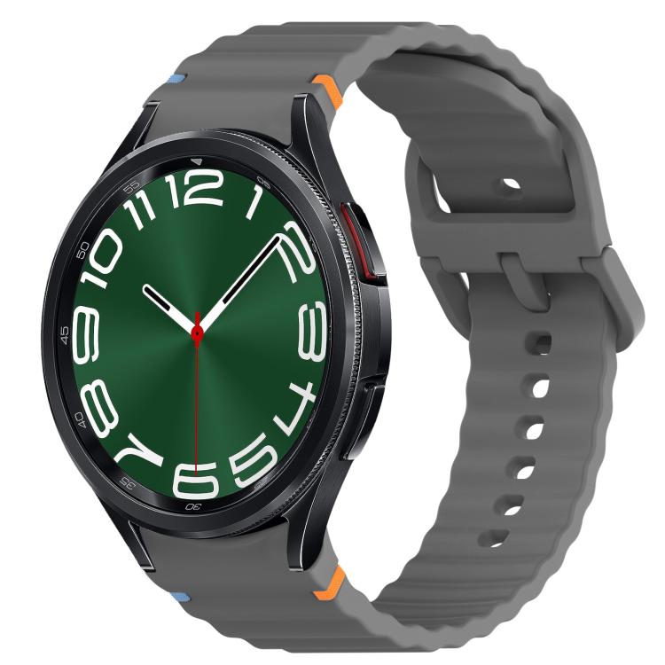 Bracelet de montre en silicone à grain ondulé cousu avec libération rapide, pour Samsung Galaxy Watch FE 40mm, pour Samsung Galaxy Watch 7 44mm, pour Samsung Galaxy Watch 7 40mm, pour Samsung Galaxy Watch 6 Classic 47mm
