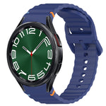 Bracelet de montre en silicone à grain ondulé cousu avec libération rapide, pour Samsung Galaxy Watch FE 40mm, pour Samsung Galaxy Watch 7 44mm, pour Samsung Galaxy Watch 7 40mm, pour Samsung Galaxy Watch 6 Classic 47mm