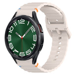 Bracelet de montre en silicone à grain ondulé cousu avec libération rapide, pour Samsung Galaxy Watch FE 40mm, pour Samsung Galaxy Watch 7 44mm, pour Samsung Galaxy Watch 7 40mm, pour Samsung Galaxy Watch 6 Classic 47mm