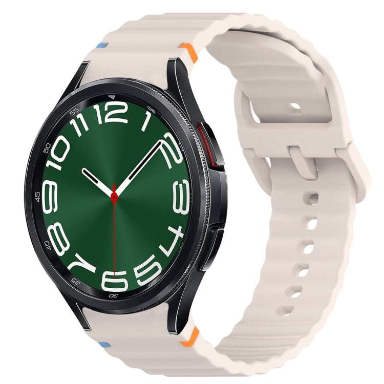 Bracelet de montre en silicone à grain ondulé cousu avec libération rapide, pour Samsung Galaxy Watch FE 40mm, pour Samsung Galaxy Watch 7 44mm, pour Samsung Galaxy Watch 7 40mm, pour Samsung Galaxy Watch 6 Classic 47mm