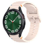 Bracelet de montre en silicone à grain ondulé cousu avec libération rapide, pour Samsung Galaxy Watch 6 44mm, pour Samsung Galaxy Watch 6 40mm, pour Samsung Galaxy Watch 6 Classic 43mm, pour Samsung Galaxy Watch 5 Pro Golf Edition
