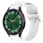 Bracelet de montre en silicone à grain ondulé cousu avec libération rapide, pour Samsung Galaxy Watch 6 44mm, pour Samsung Galaxy Watch 6 40mm, pour Samsung Galaxy Watch 6 Classic 43mm, pour Samsung Galaxy Watch 5 Pro Golf Edition