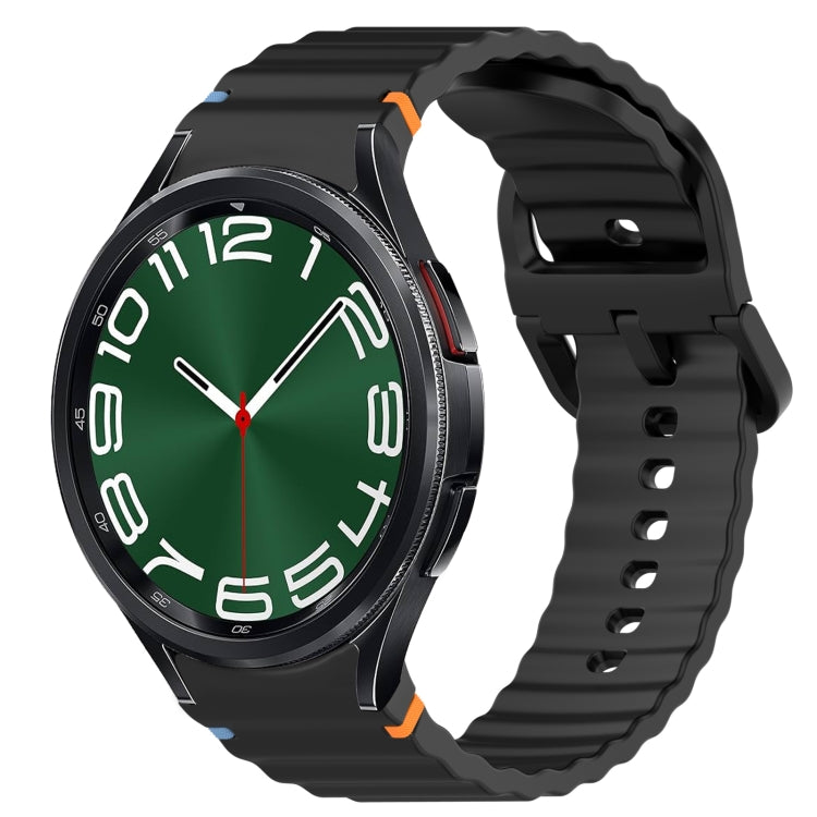 Bracelet de montre en silicone à grain ondulé cousu avec libération rapide, pour Samsung Galaxy Watch 6 44mm, pour Samsung Galaxy Watch 6 40mm, pour Samsung Galaxy Watch 6 Classic 43mm, pour Samsung Galaxy Watch 5 Pro Golf Edition