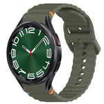 Bracelet de montre en silicone à grain ondulé cousu avec libération rapide, pour Samsung Galaxy Watch 6 44mm, pour Samsung Galaxy Watch 6 40mm, pour Samsung Galaxy Watch 6 Classic 43mm, pour Samsung Galaxy Watch 5 Pro Golf Edition