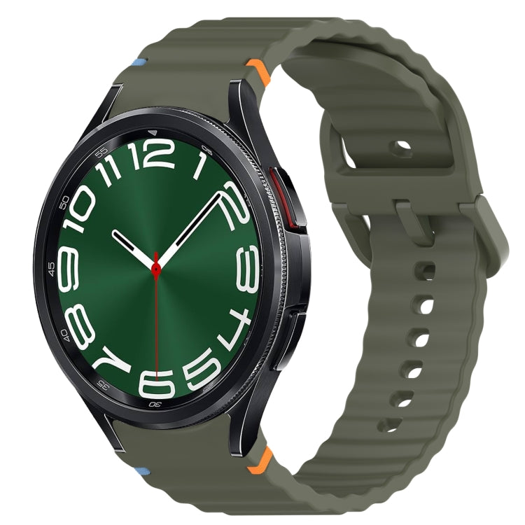 Bracelet de montre en silicone à grain ondulé cousu avec libération rapide, pour Samsung Galaxy Watch 6 44mm, pour Samsung Galaxy Watch 6 40mm, pour Samsung Galaxy Watch 6 Classic 43mm, pour Samsung Galaxy Watch 5 Pro Golf Edition