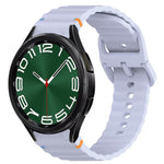 Bracelet de montre en silicone à grain ondulé cousu avec libération rapide, pour Samsung Galaxy Watch 6 44mm, pour Samsung Galaxy Watch 6 40mm, pour Samsung Galaxy Watch 6 Classic 43mm, pour Samsung Galaxy Watch 5 Pro Golf Edition