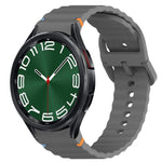 Bracelet de montre en silicone à grain ondulé cousu avec libération rapide, pour Samsung Galaxy Watch 6 44mm, pour Samsung Galaxy Watch 6 40mm, pour Samsung Galaxy Watch 6 Classic 43mm, pour Samsung Galaxy Watch 5 Pro Golf Edition