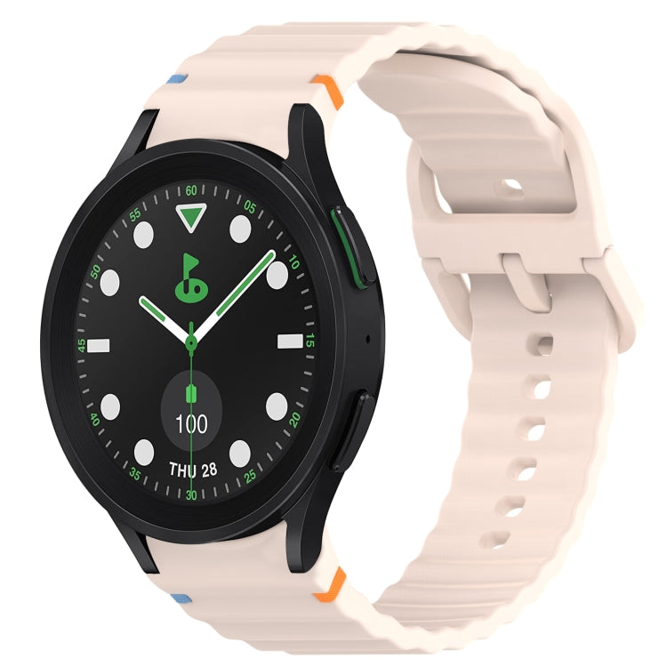 Bracelet de montre en silicone à grain ondulé cousu avec libération rapide, pour Samsung Galaxy Watch 6 44mm, pour Samsung Galaxy Watch 6 40mm, pour Samsung Galaxy Watch 6 Classic 43mm, pour Samsung Galaxy Watch 5 Pro Golf Edition