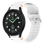 Bracelet de montre en silicone à grain ondulé cousu avec libération rapide, pour Samsung Galaxy Watch 6 44mm, pour Samsung Galaxy Watch 6 40mm, pour Samsung Galaxy Watch 6 Classic 43mm, pour Samsung Galaxy Watch 5 Pro Golf Edition