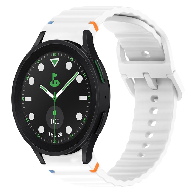 Bracelet de montre en silicone à grain ondulé cousu avec libération rapide, pour Samsung Galaxy Watch 6 44mm, pour Samsung Galaxy Watch 6 40mm, pour Samsung Galaxy Watch 6 Classic 43mm, pour Samsung Galaxy Watch 5 Pro Golf Edition