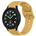 Bracelet de montre en silicone à grain ondulé cousu avec libération rapide, pour Samsung Galaxy Watch 6 44mm, pour Samsung Galaxy Watch 6 40mm, pour Samsung Galaxy Watch 6 Classic 43mm, pour Samsung Galaxy Watch 5 Pro Golf Edition