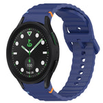 Bracelet de montre en silicone à grain ondulé cousu avec libération rapide, pour Samsung Galaxy Watch 6 44mm, pour Samsung Galaxy Watch 6 40mm, pour Samsung Galaxy Watch 6 Classic 43mm, pour Samsung Galaxy Watch 5 Pro Golf Edition