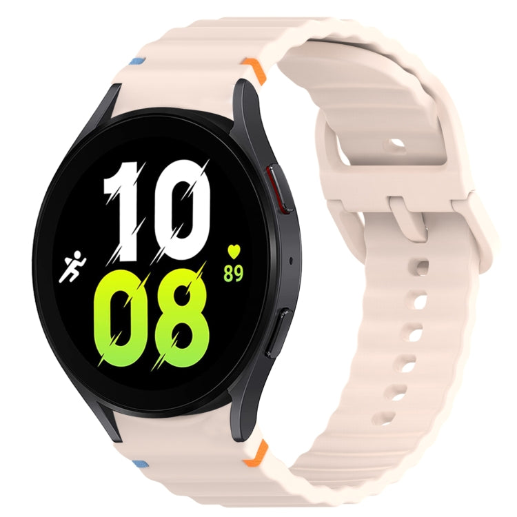 Bracelet de montre en silicone à grain ondulé cousu avec libération rapide, pour Samsung Galaxy Watch 5 Golf Edition, pour Samsung Galaxy Watch 5 44mm, pour Samsung Galaxy Watch 5 Pro 45mm, pour Samsung Galaxy Watch 5 40mm