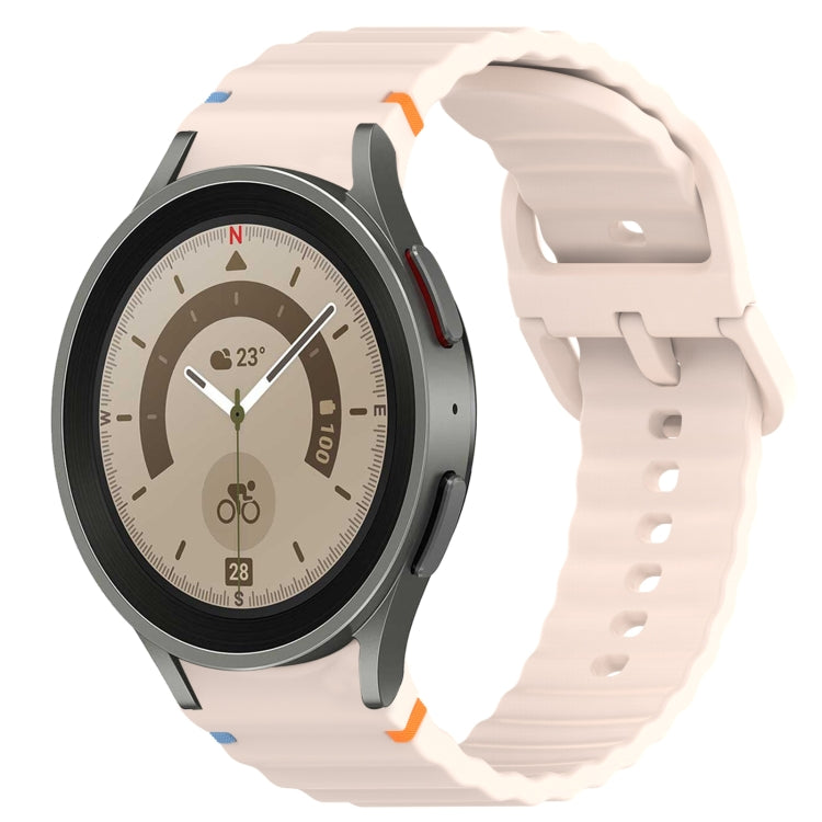 Bracelet de montre en silicone à grain ondulé cousu avec libération rapide, pour Samsung Galaxy Watch 5 Golf Edition, pour Samsung Galaxy Watch 5 44mm, pour Samsung Galaxy Watch 5 Pro 45mm, pour Samsung Galaxy Watch 5 40mm