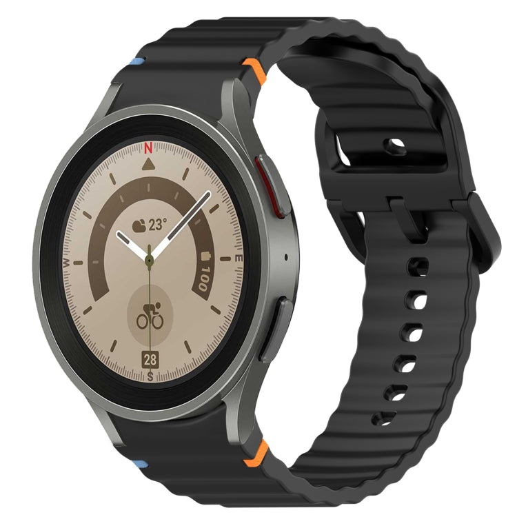 Bracelet de montre en silicone à grain ondulé cousu avec libération rapide, pour Samsung Galaxy Watch 5 Golf Edition, pour Samsung Galaxy Watch 5 44mm, pour Samsung Galaxy Watch 5 Pro 45mm, pour Samsung Galaxy Watch 5 40mm