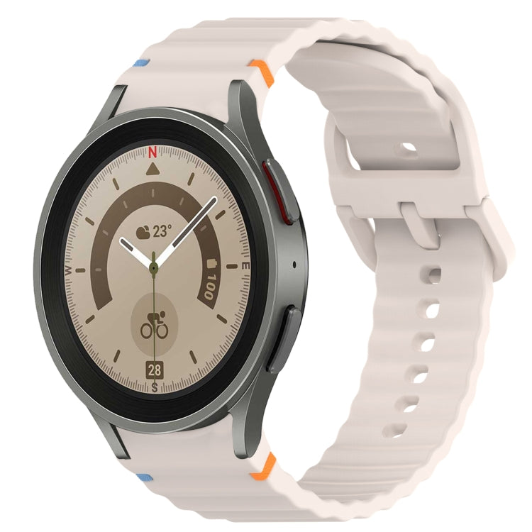 Bracelet de montre en silicone à grain ondulé cousu avec libération rapide, pour Samsung Galaxy Watch 5 Golf Edition, pour Samsung Galaxy Watch 5 44mm, pour Samsung Galaxy Watch 5 Pro 45mm, pour Samsung Galaxy Watch 5 40mm