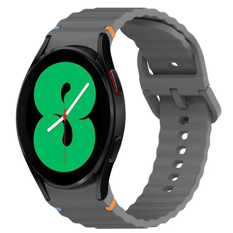 Bracelet de montre en silicone à dégagement rapide et à grain ondulé, pour Samsung Galaxy Watch 4 44mm, pour Samsung Galaxy Watch 4 40mm, pour Samsung Galaxy Watch 4 Classic 46mm, pour Samsung Galaxy Watch 4 Classic 42mm