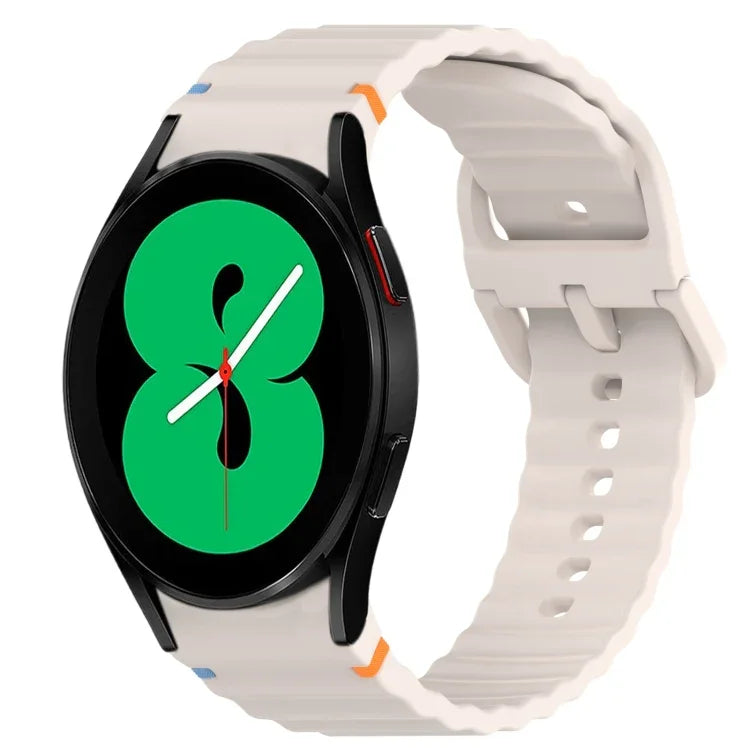 Bracelet de montre en silicone à dégagement rapide et à grain ondulé, pour Samsung Galaxy Watch 4 44mm, pour Samsung Galaxy Watch 4 40mm, pour Samsung Galaxy Watch 4 Classic 46mm, pour Samsung Galaxy Watch 4 Classic 42mm