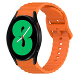 Bracelet de montre en silicone à dégagement rapide et à grain ondulé, pour Samsung Galaxy Watch 4 44mm, pour Samsung Galaxy Watch 4 40mm, pour Samsung Galaxy Watch 4 Classic 46mm, pour Samsung Galaxy Watch 4 Classic 42mm