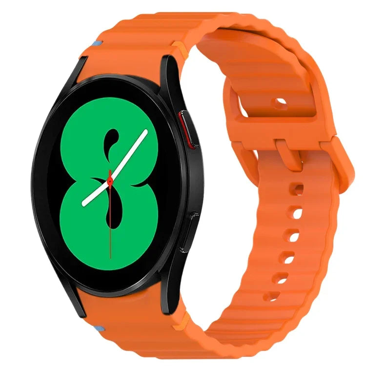 Bracelet de montre en silicone à dégagement rapide et à grain ondulé, pour Samsung Galaxy Watch 4 44mm, pour Samsung Galaxy Watch 4 40mm, pour Samsung Galaxy Watch 4 Classic 46mm, pour Samsung Galaxy Watch 4 Classic 42mm