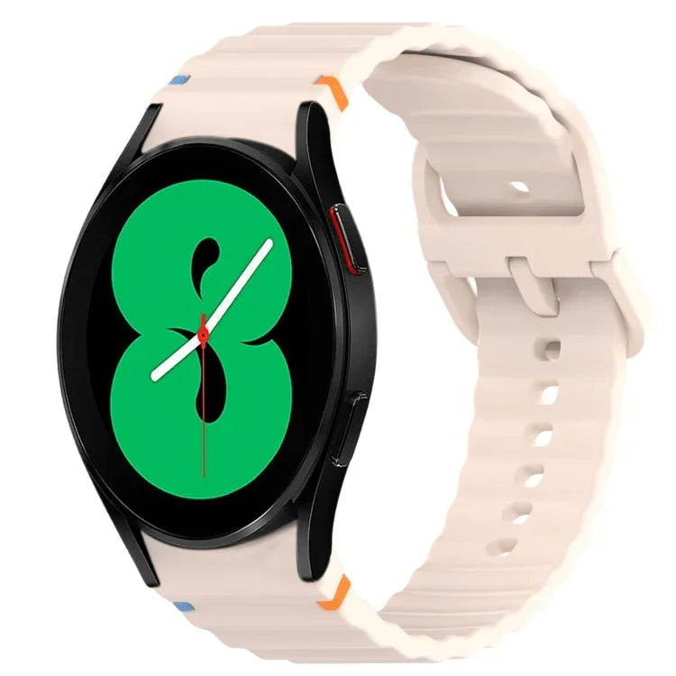 Bracelet de montre en silicone à dégagement rapide et à grain ondulé, pour Samsung Galaxy Watch 4 44mm, pour Samsung Galaxy Watch 4 40mm, pour Samsung Galaxy Watch 4 Classic 46mm, pour Samsung Galaxy Watch 4 Classic 42mm