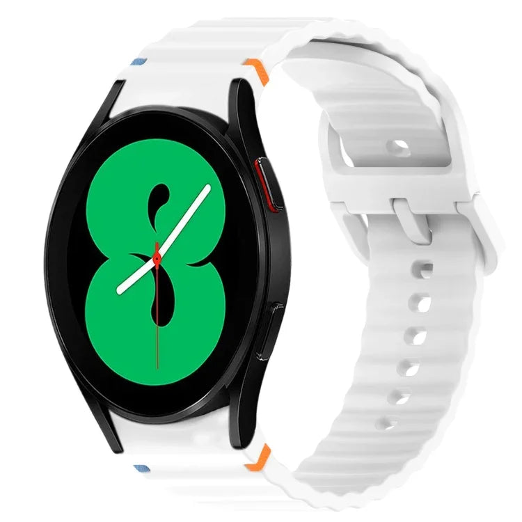 Bracelet de montre en silicone à dégagement rapide et à grain ondulé, pour Samsung Galaxy Watch 4 44mm, pour Samsung Galaxy Watch 4 40mm, pour Samsung Galaxy Watch 4 Classic 46mm, pour Samsung Galaxy Watch 4 Classic 42mm