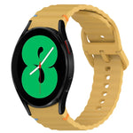 Bracelet de montre en silicone à dégagement rapide et à grain ondulé, pour Samsung Galaxy Watch 4 44mm, pour Samsung Galaxy Watch 4 40mm, pour Samsung Galaxy Watch 4 Classic 46mm, pour Samsung Galaxy Watch 4 Classic 42mm